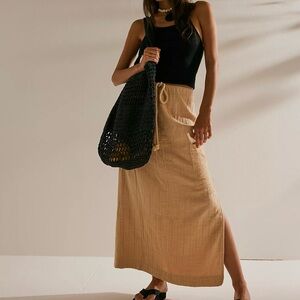 Free People Tan Maxi Skirt